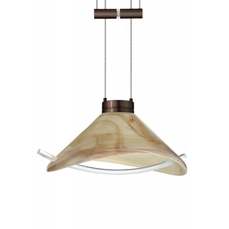 Besa Lighting Besa Pendant Hoppi Bronze Mocha/Clear 1x50W Halogen 1XA-181305-BR